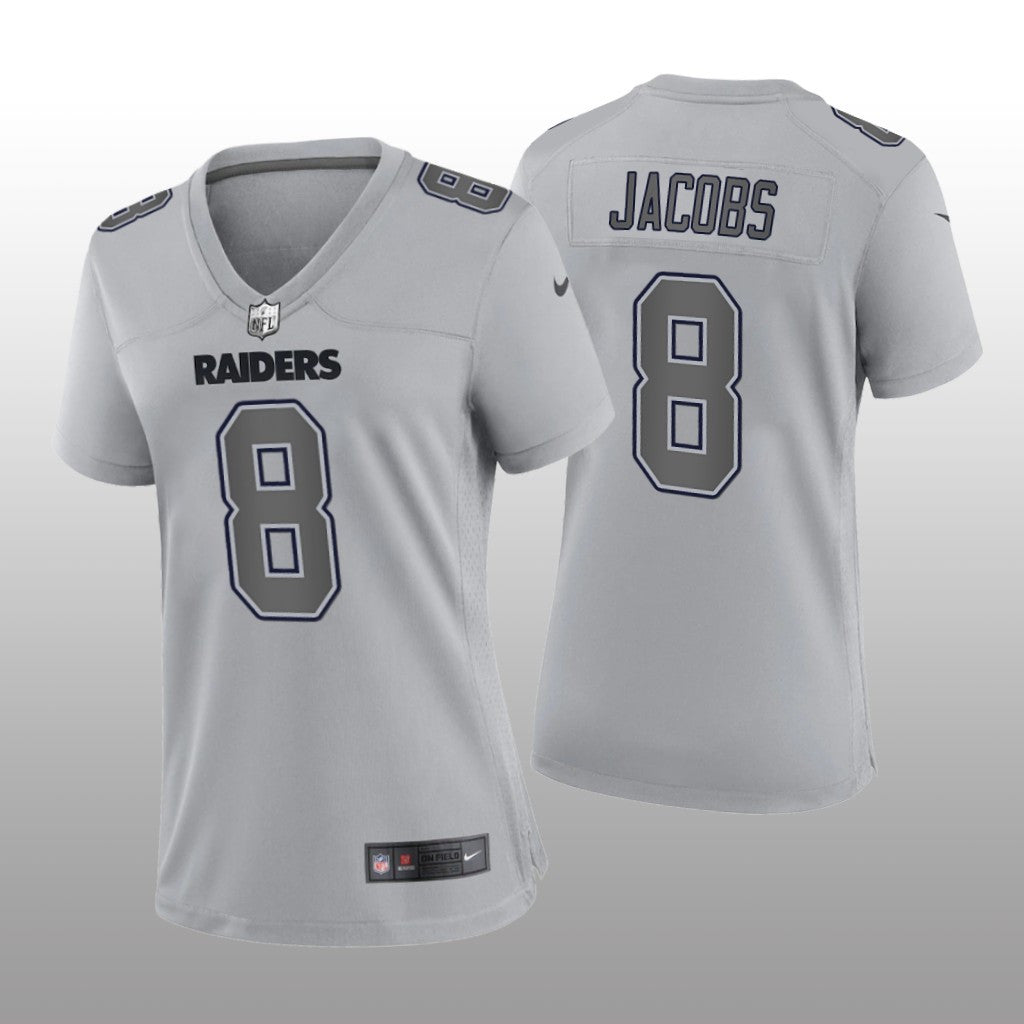 Las Vegas Raiders Josh Jacobs Gray Jersey Atmosphere Fashion Game Women's