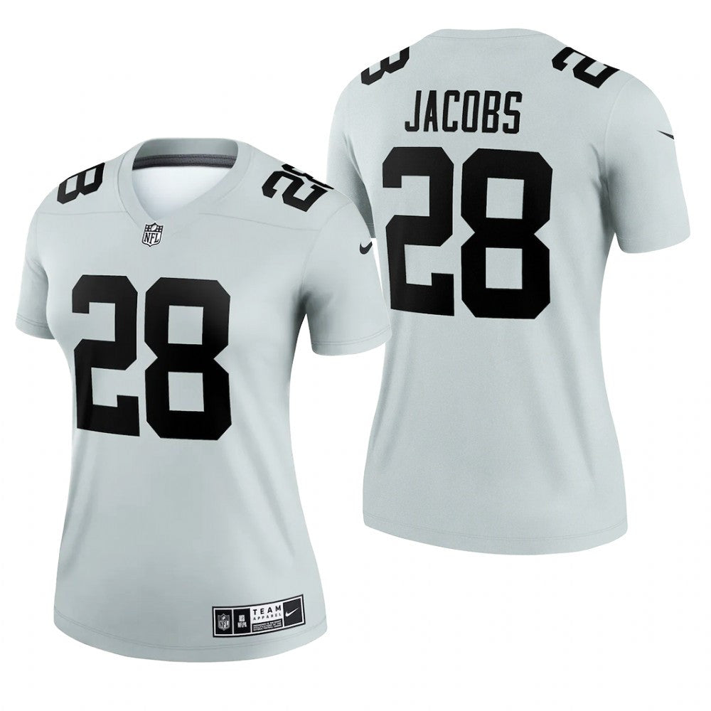 Las Vegas Raiders Josh Jacobs Silver Jersey Inverted Legend Women's