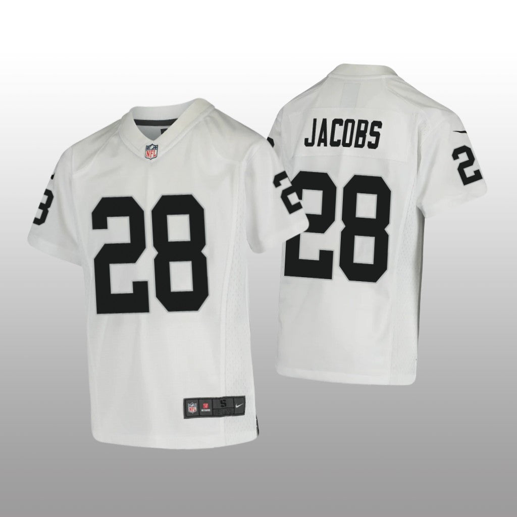 Las Vegas Raiders Josh Jacobs White Jersey Game Youth