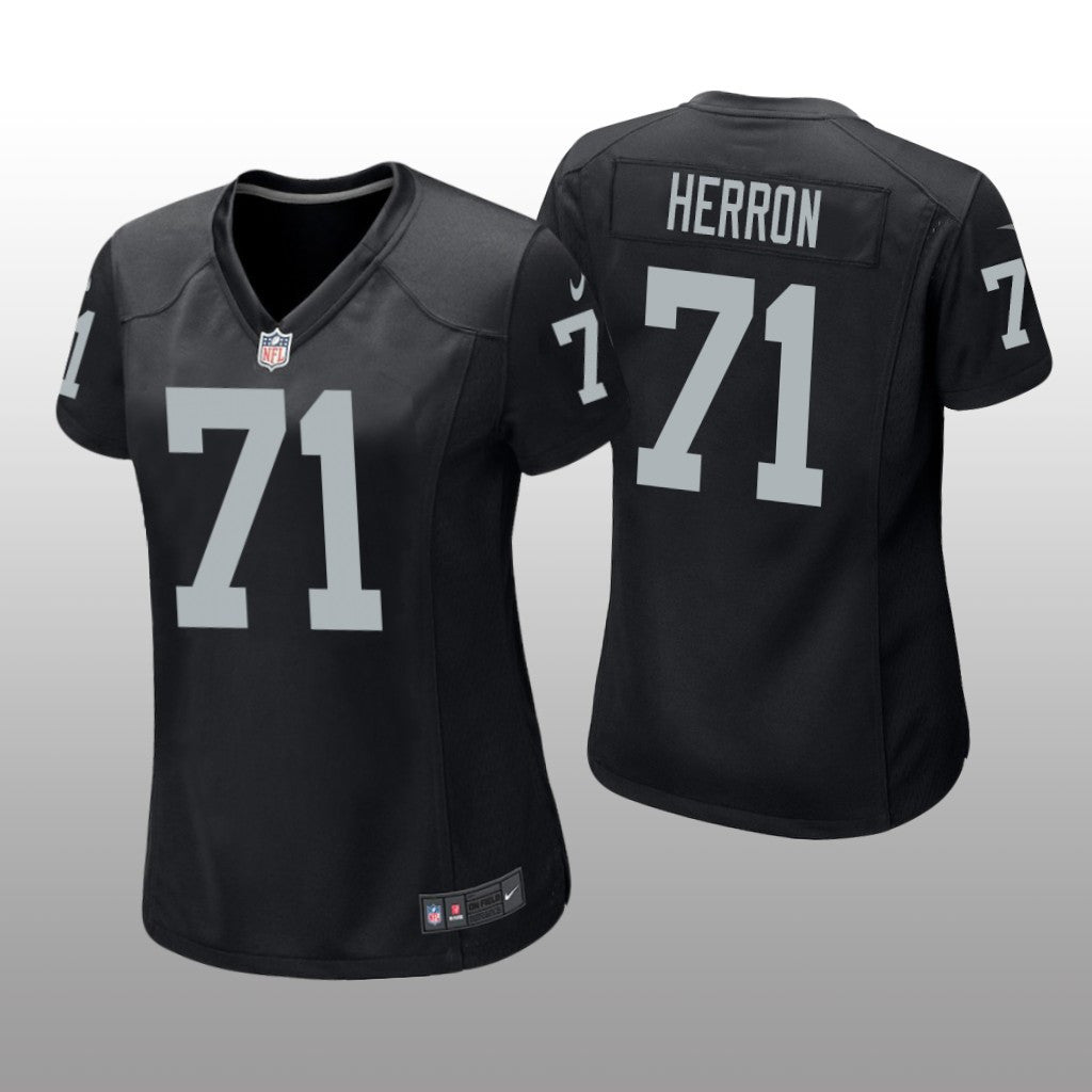 Las Vegas Raiders Justin Herron Black Jersey Game Women's