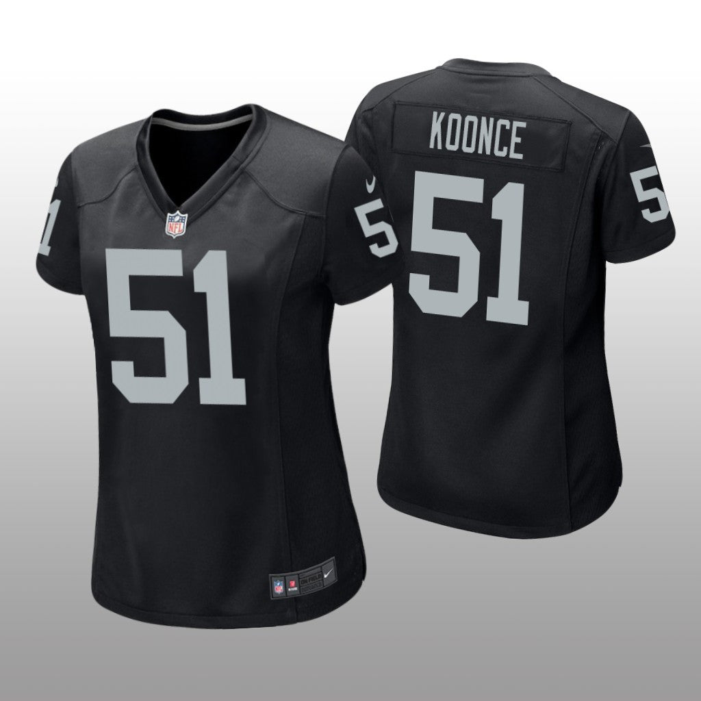 Las Vegas Raiders Malcolm Koonce Black Jersey Game Women's