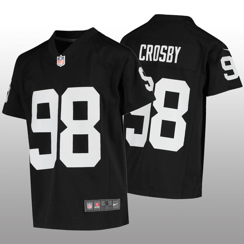 Las Vegas Raiders Maxx Crosby Black Jersey Game Youth