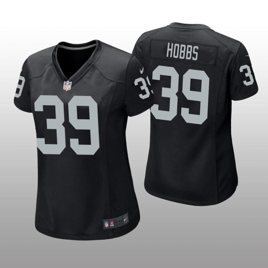 Las Vegas Raiders Nate Hobbs Black Jersey Game Women's