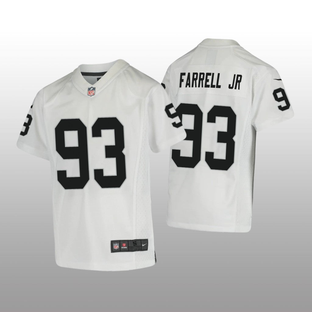 Las Vegas Raiders Neil Farrell Jr. White Jersey Game Youth