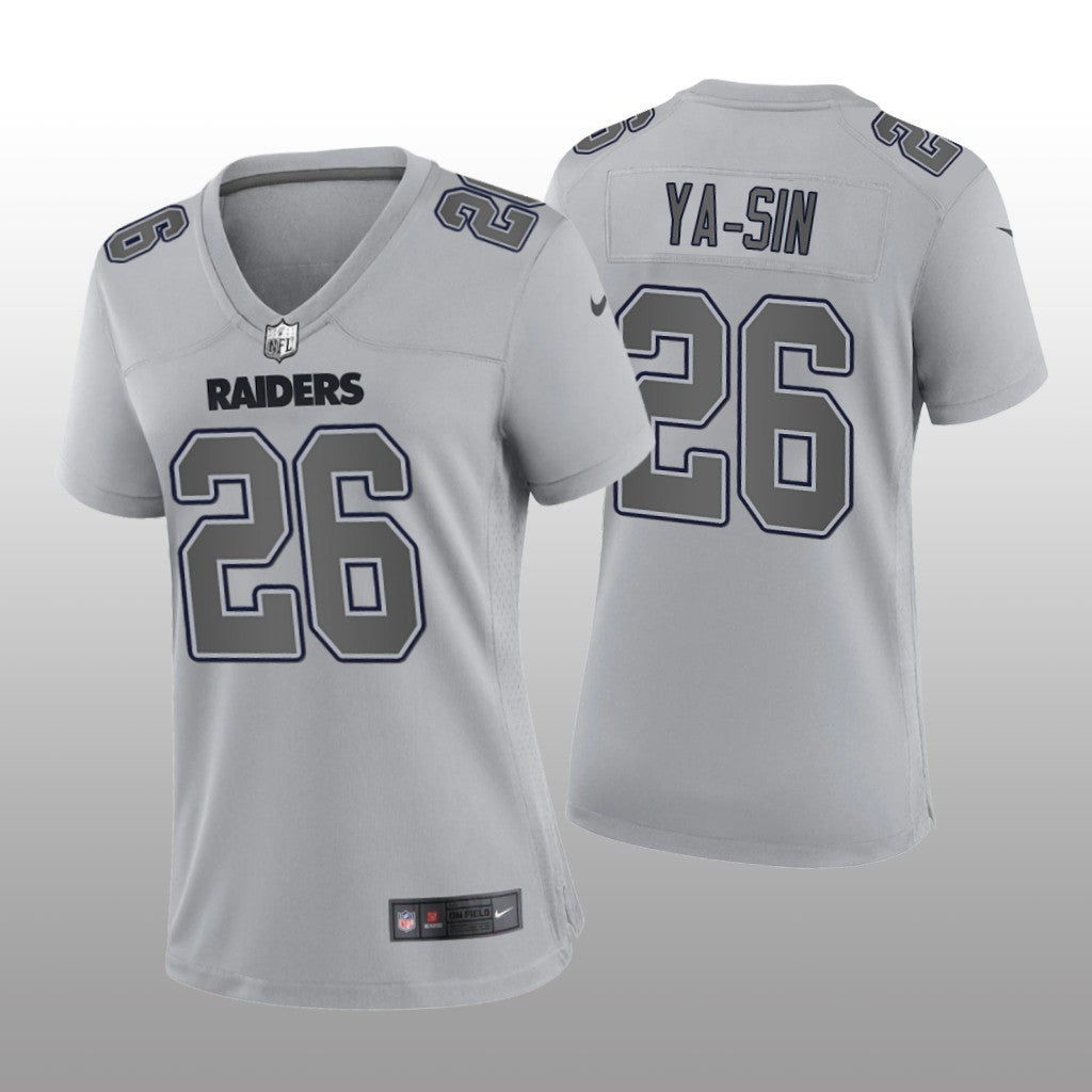 Las Vegas Raiders Rock Ya-Sin Gray Jersey Atmosphere Fashion Game Women's