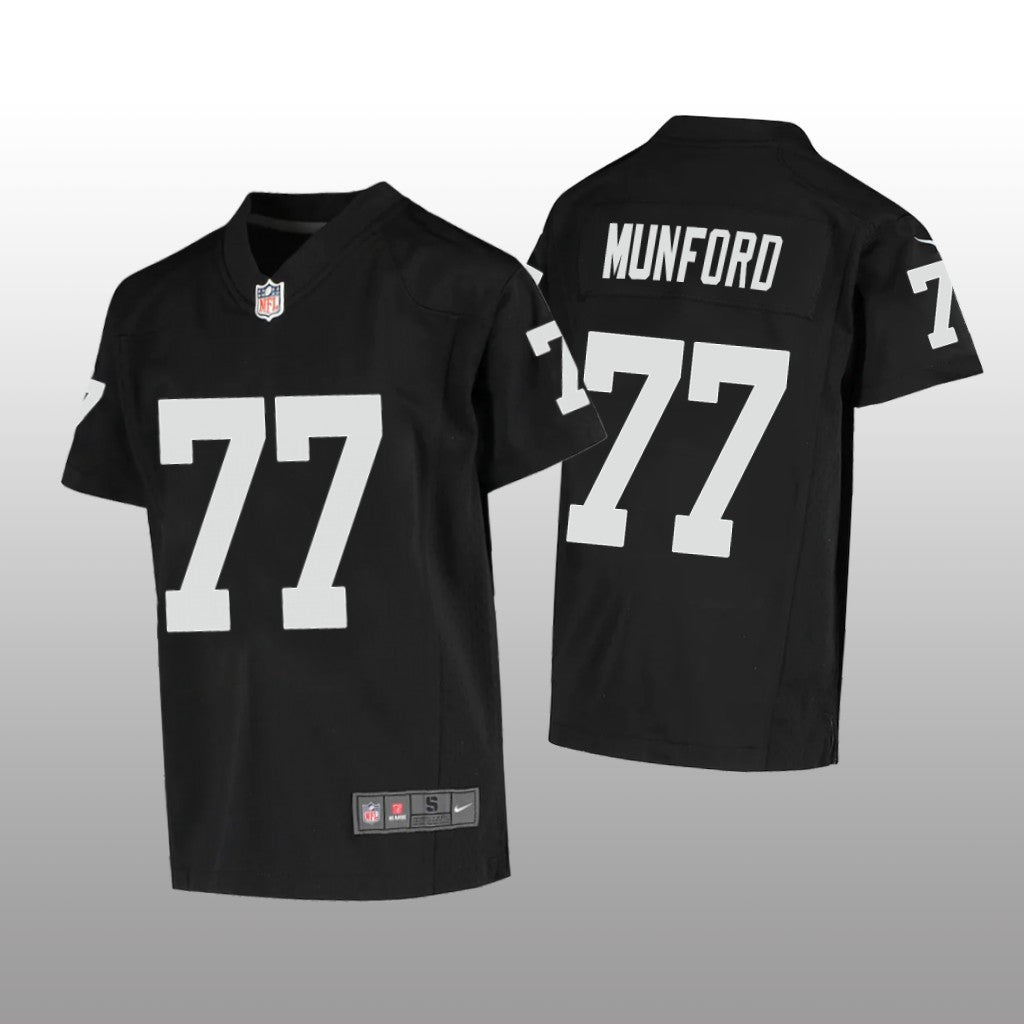 Las Vegas Raiders Thayer Munford Black Jersey Game Youth