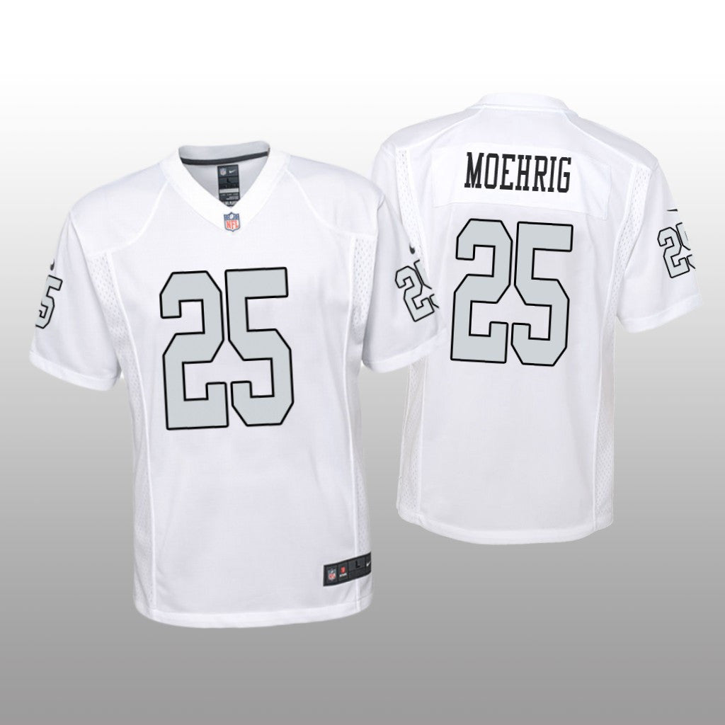 Las Vegas Raiders Trevon Moehrig White Jersey Color Rush Game Youth