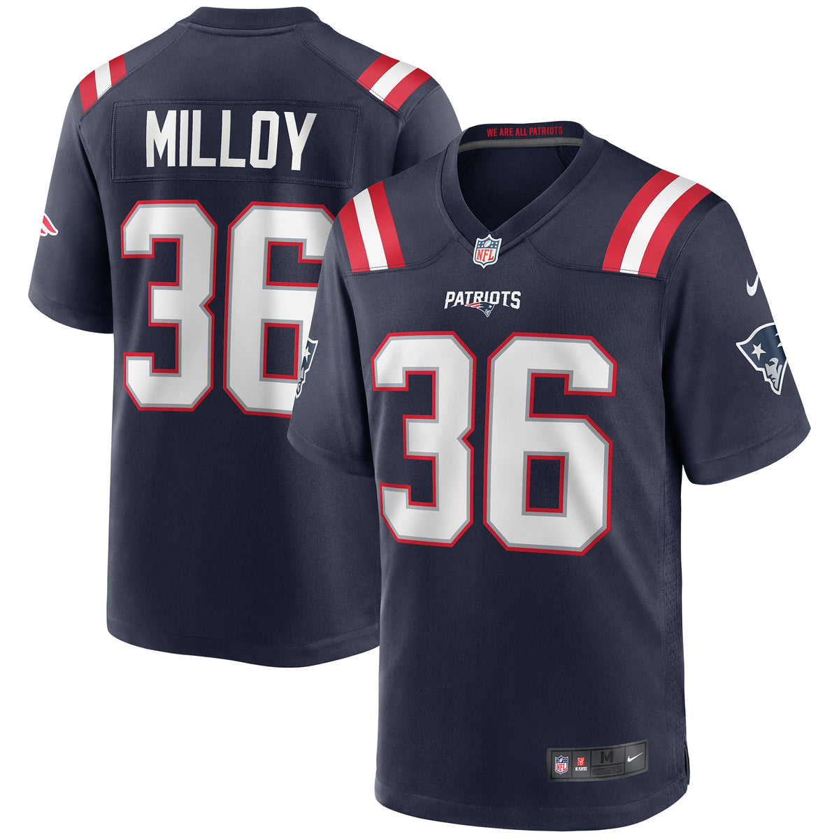 Lawyer Milloy New England Patriots Nike Game Retired Player Jersey Navy