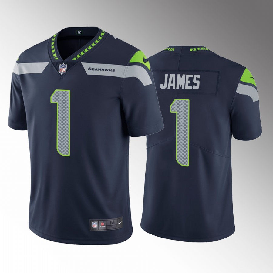 LeBron James Seattle Seahawks #1 Navy Jersey Vapor Limited
