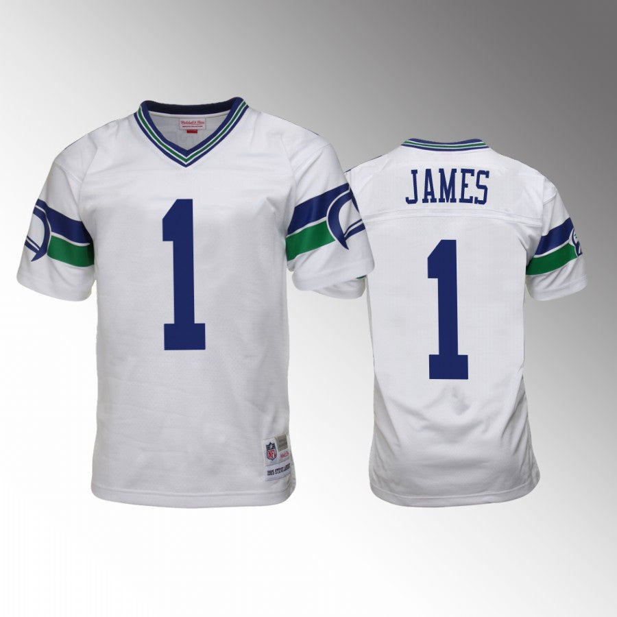 LeBron James Seattle Seahawks #1 White Jersey Hardwood Classics