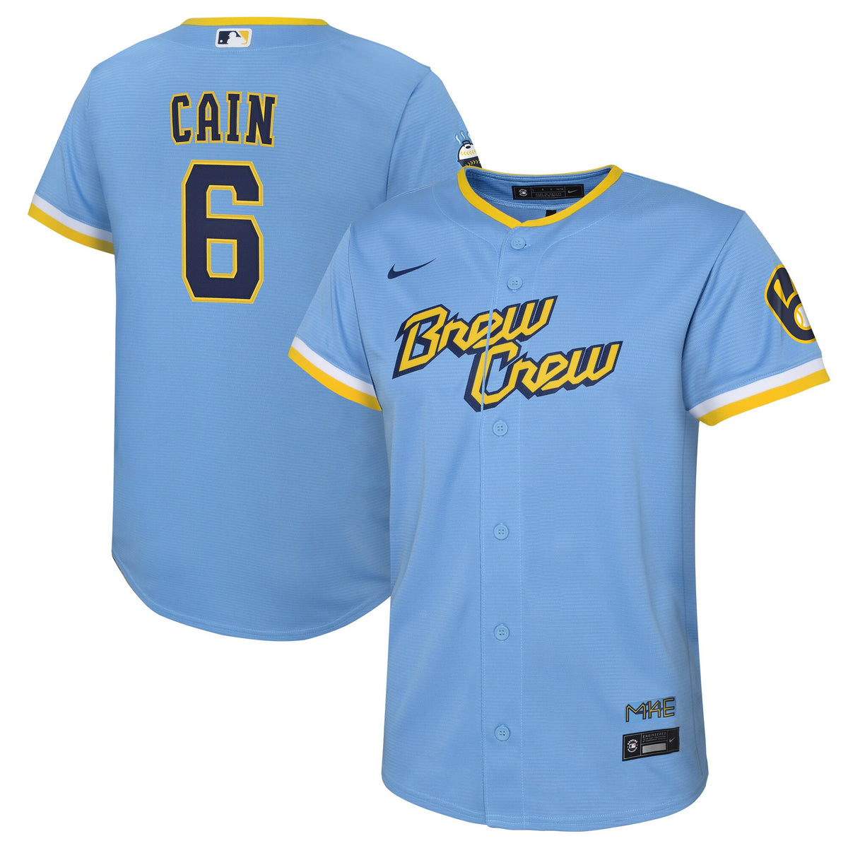 Lorenzo Cain Milwaukee Brewers Nike Youth City Connect Replica Player Jersey Powder Blue