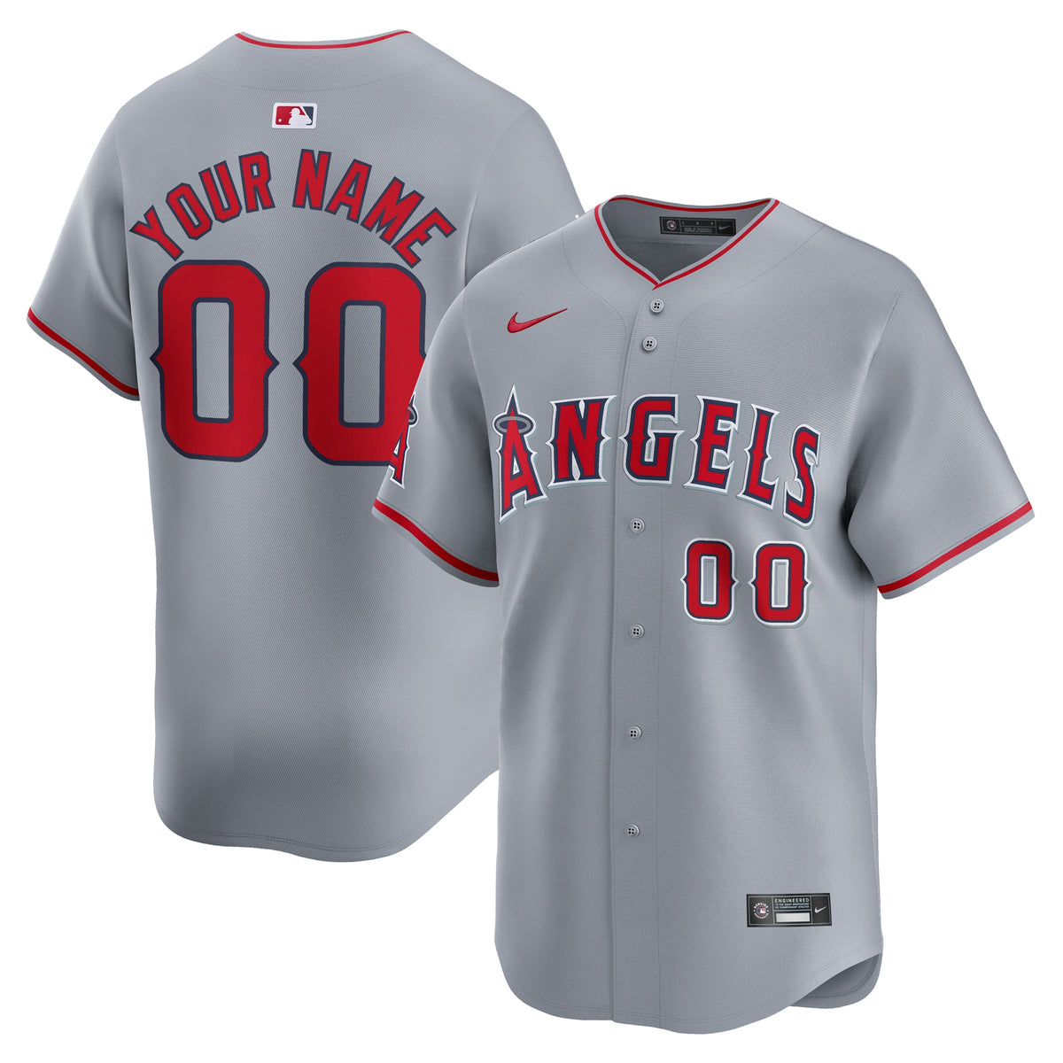 Los Angeles Angels Nike Away Limited Custom Jersey Gray