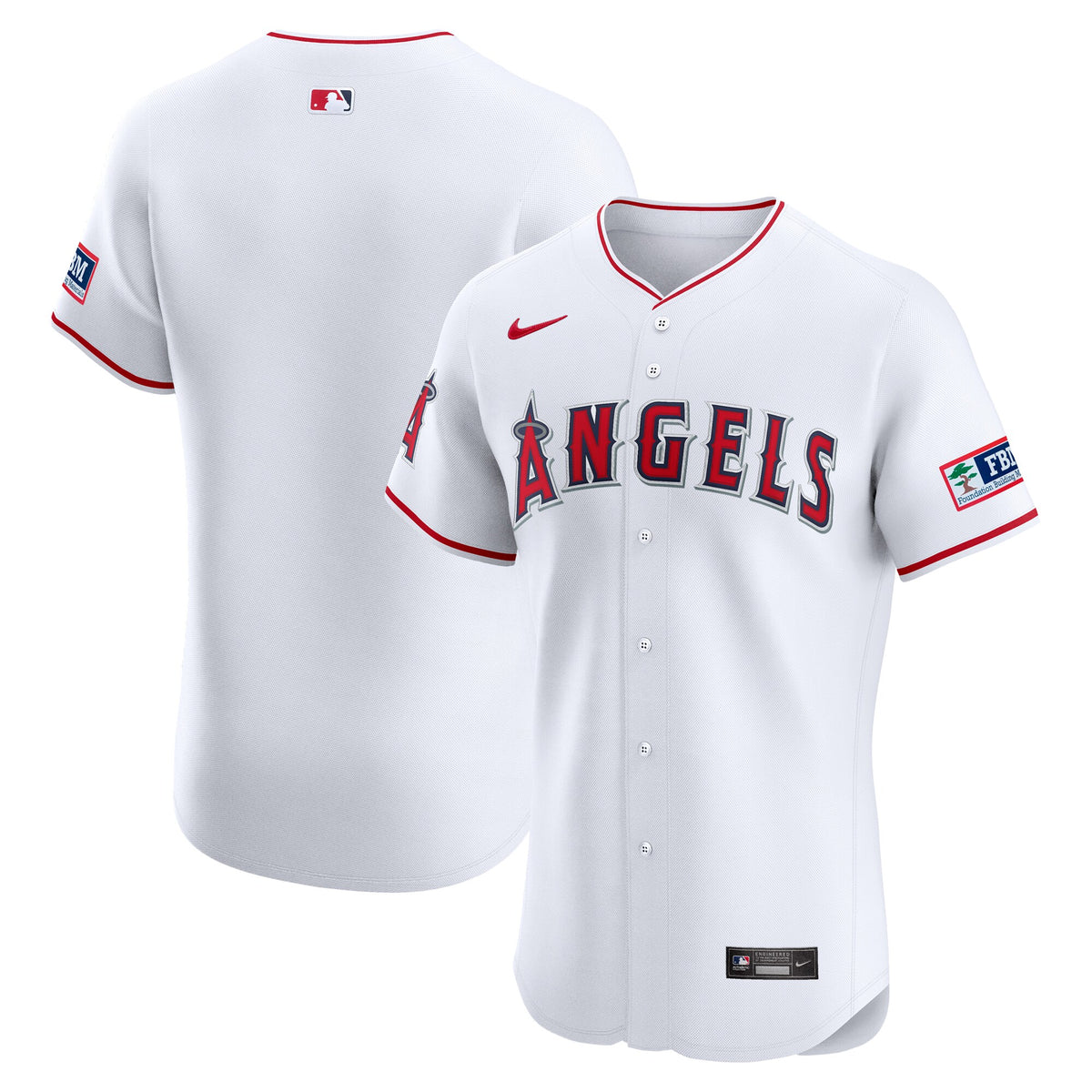 Los Angeles Angels Nike Home Elite Patch Jersey White