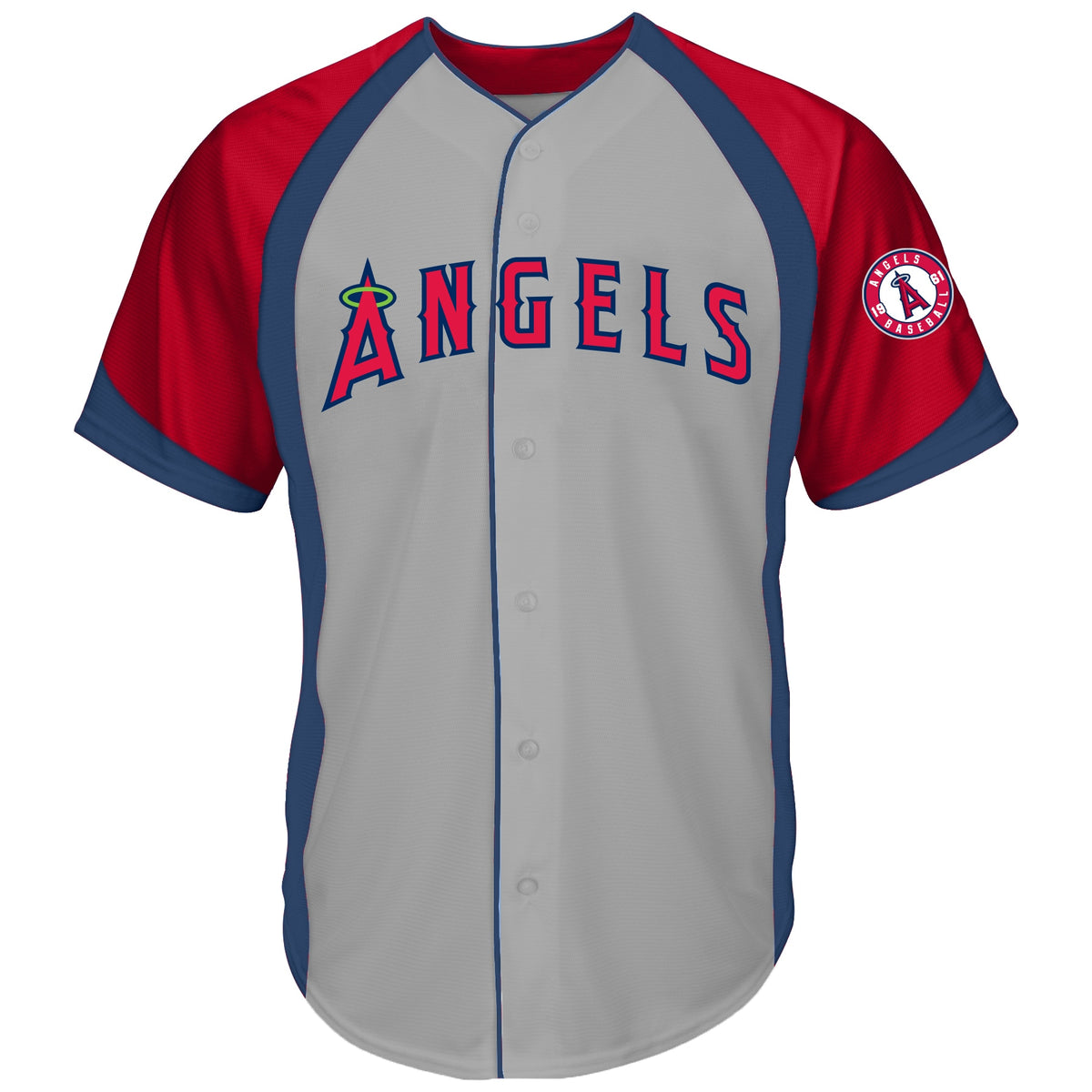 Los Angeles Angels Profile Big Tall Colorblock Team Fashion Jersey Gray
