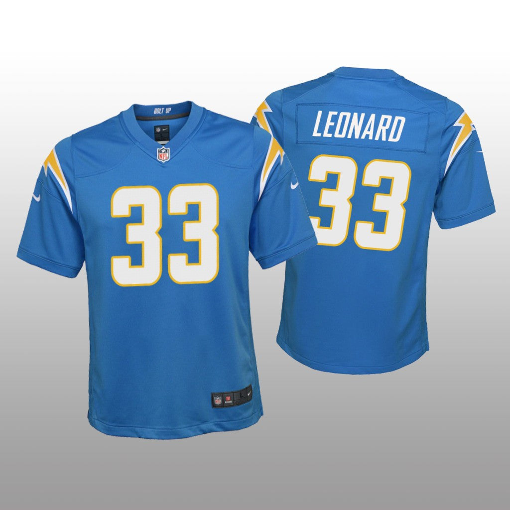 Los Angeles Chargers Deane Leonard Powder Blue Jersey Game Youth