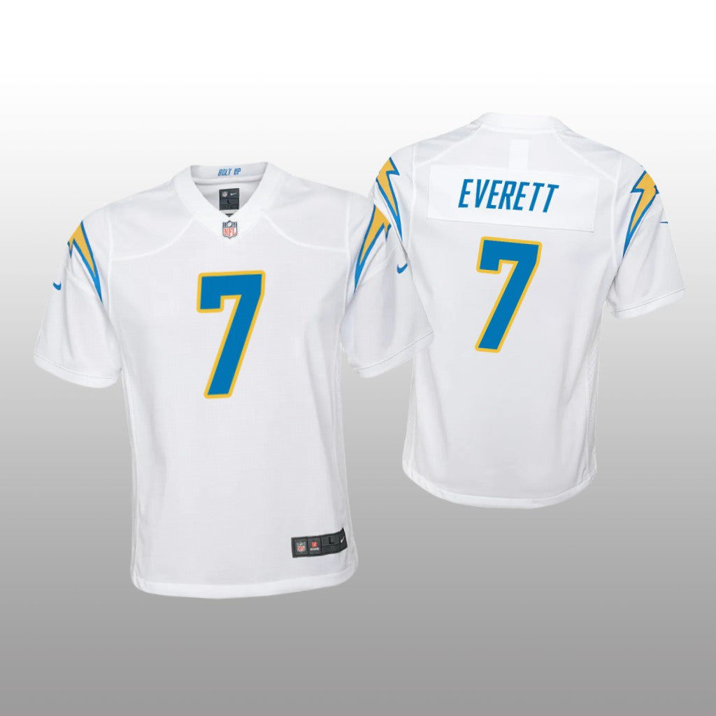 Los Angeles Chargers Gerald Everett White Jersey Game Youth