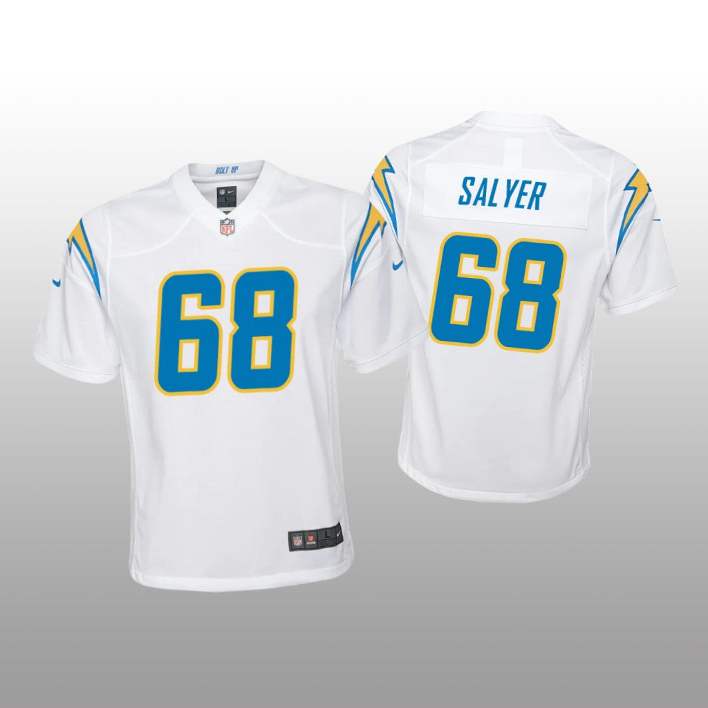 Los Angeles Chargers Jamaree Salyer White Jersey Game Youth