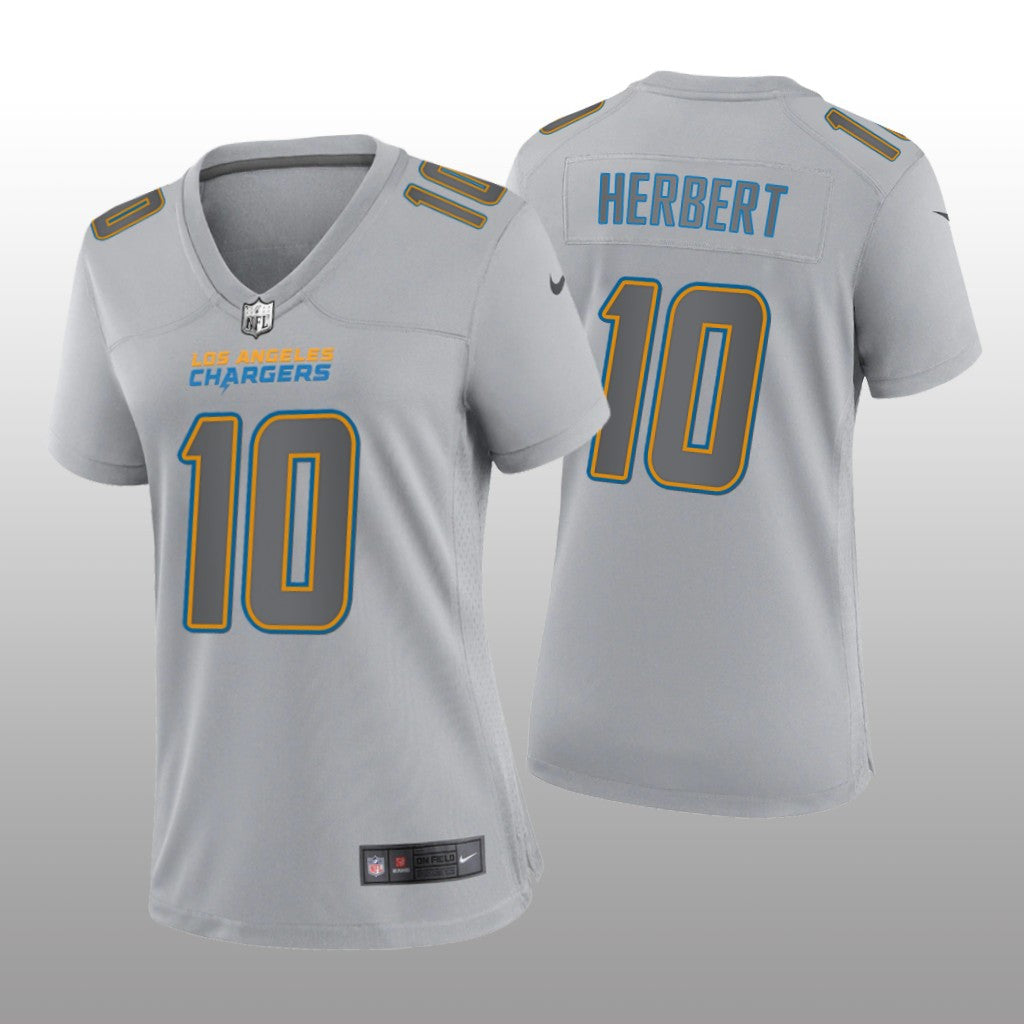Los Angeles Chargers Justin Herbert Gray Jersey Atmosphere Fashion Game Women's