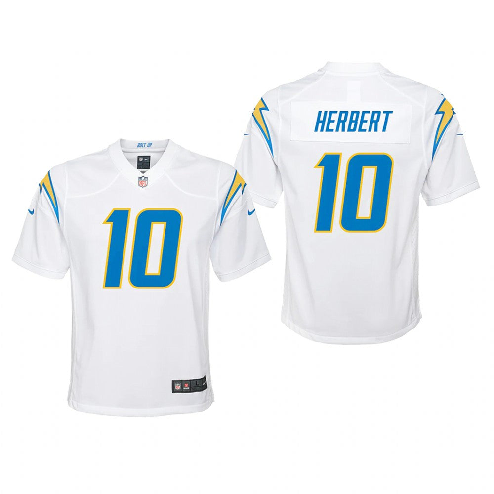 Los Angeles Chargers Justin Herbert White Jersey Game Youth