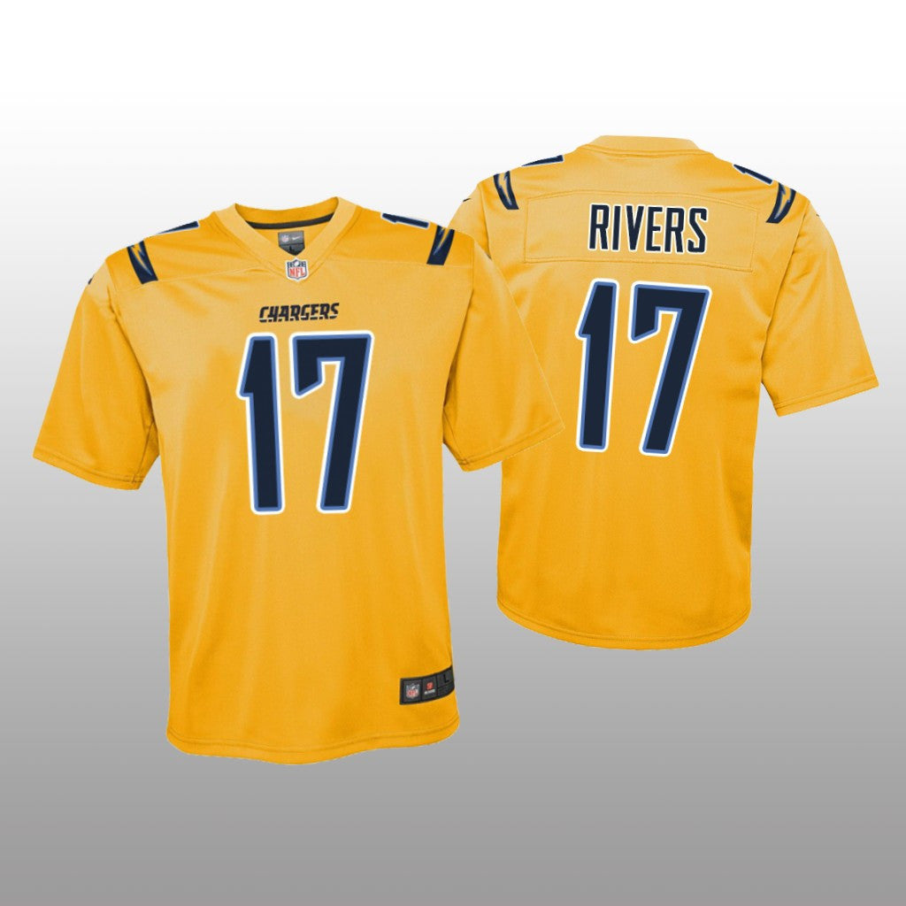 Los Angeles Chargers Philip Rivers Gold Jersey Inverted Game Youth
