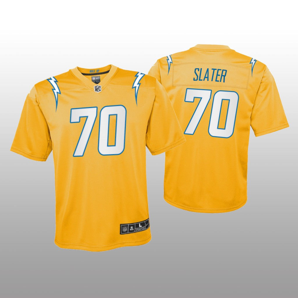 Los Angeles Chargers Rashawn Slater Gold Jersey Inverted Game Youth