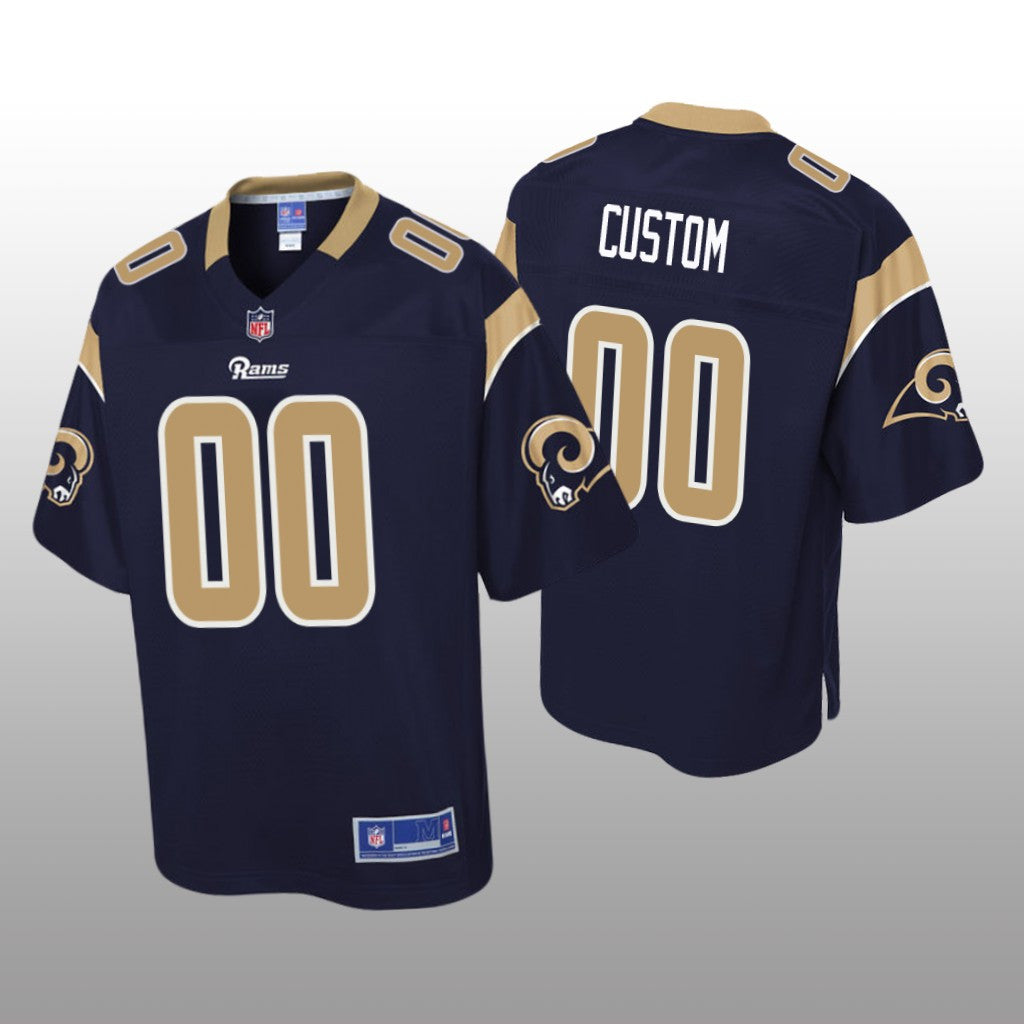 Los Angeles Rams # Navy Custom Pro Line Jersey Youth