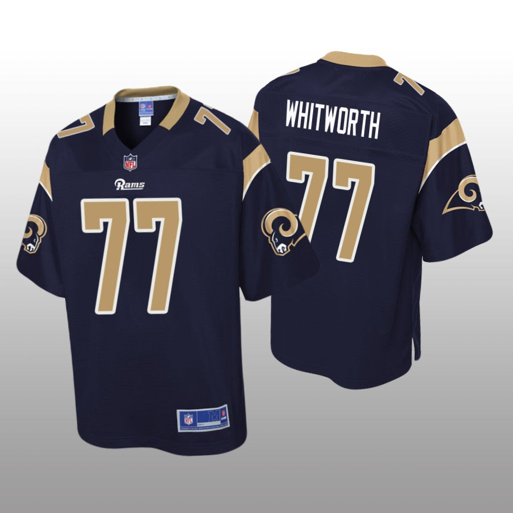 Los Angeles Rams #77 Navy Andrew Whitworth Pro Line Jersey Youth