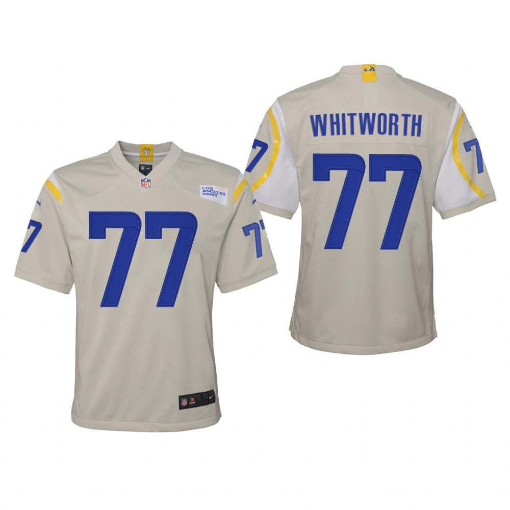 Los Angeles Rams Andrew Whitworth Bone Jersey Game Youth