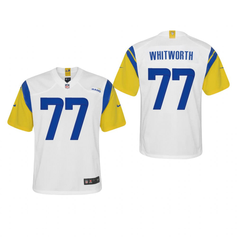 Los Angeles Rams Andrew Whitworth White Jersey Alternate Game Youth