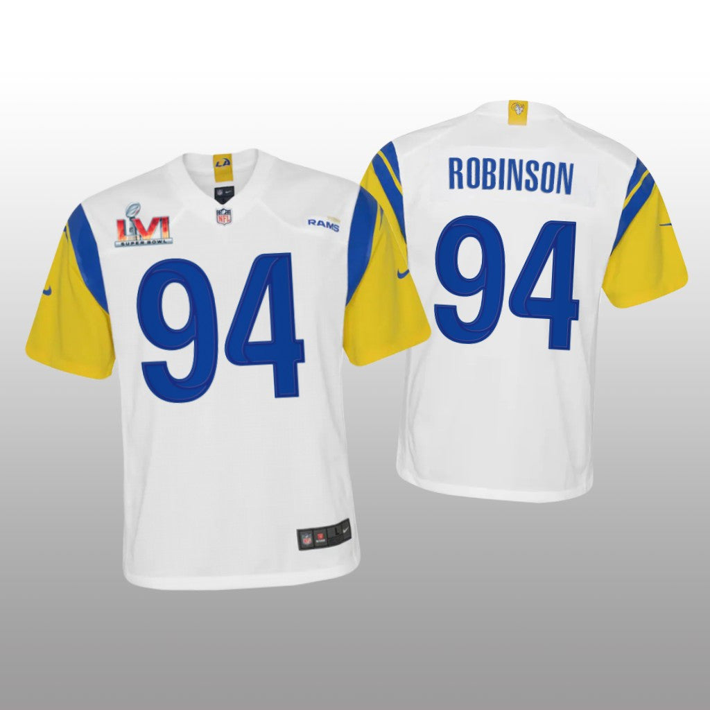 Los Angeles Rams A'shawn Robinson White Game Jersey Super Bowl LVI Youth
