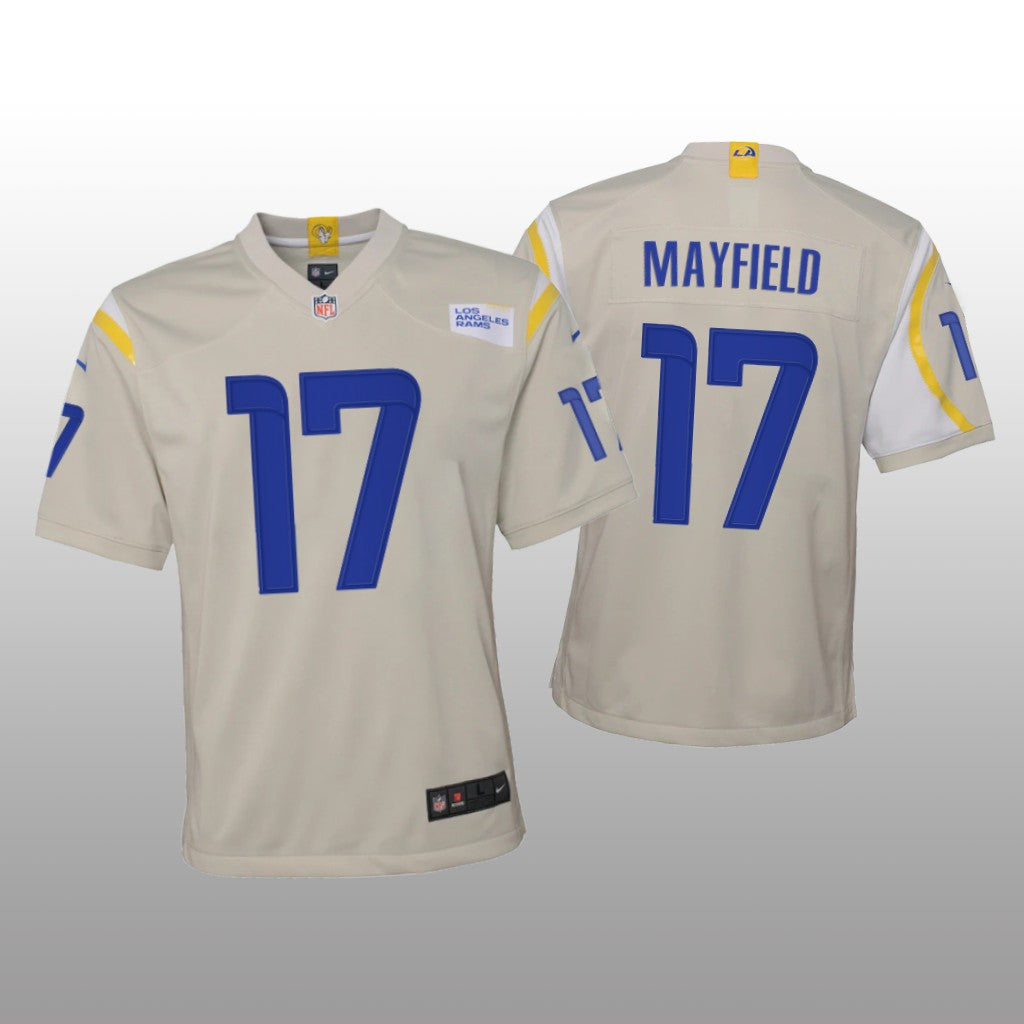 Los Angeles Rams Baker Mayfield Bone Jersey Game Youth