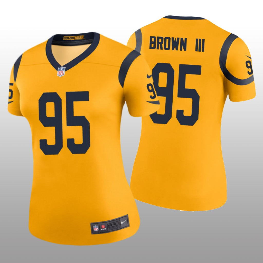 Los Angeles Rams Bobby Brown III Gold Jersey Color Rush Legend Women's
