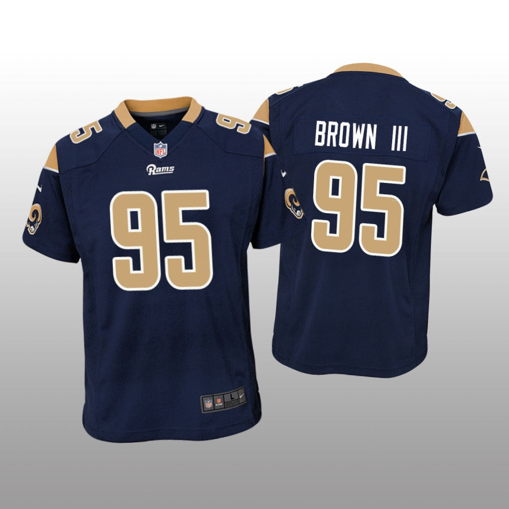 Los Angeles Rams Bobby Brown III Navy Jersey Game Youth