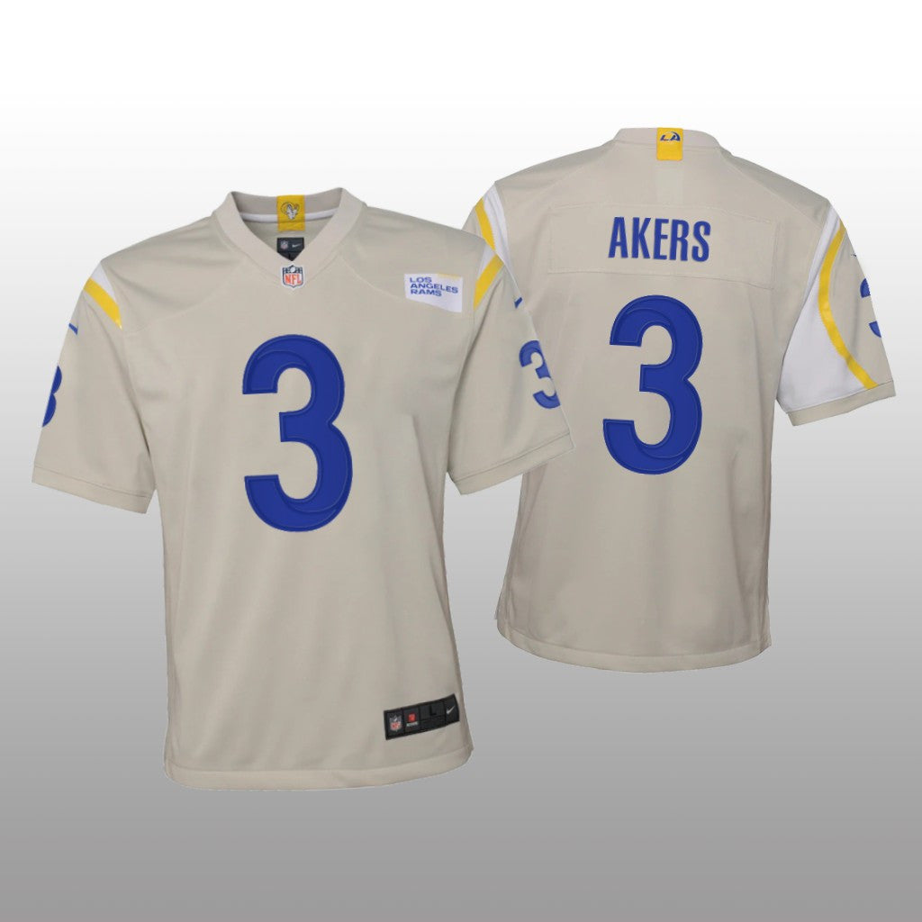 Los Angeles Rams Cam Akers Bone Jersey Game Youth