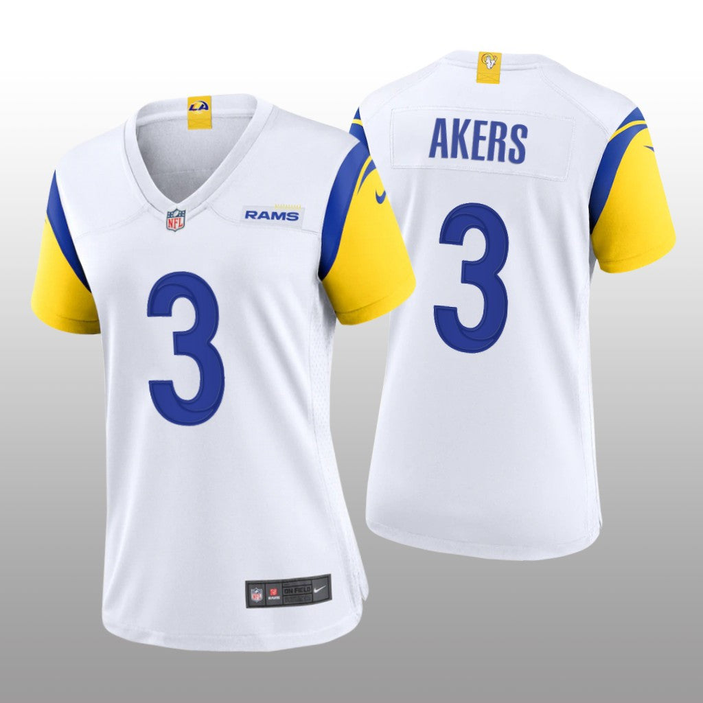 Los Angeles Rams Cam Akers White Jersey Alternate Game Women's