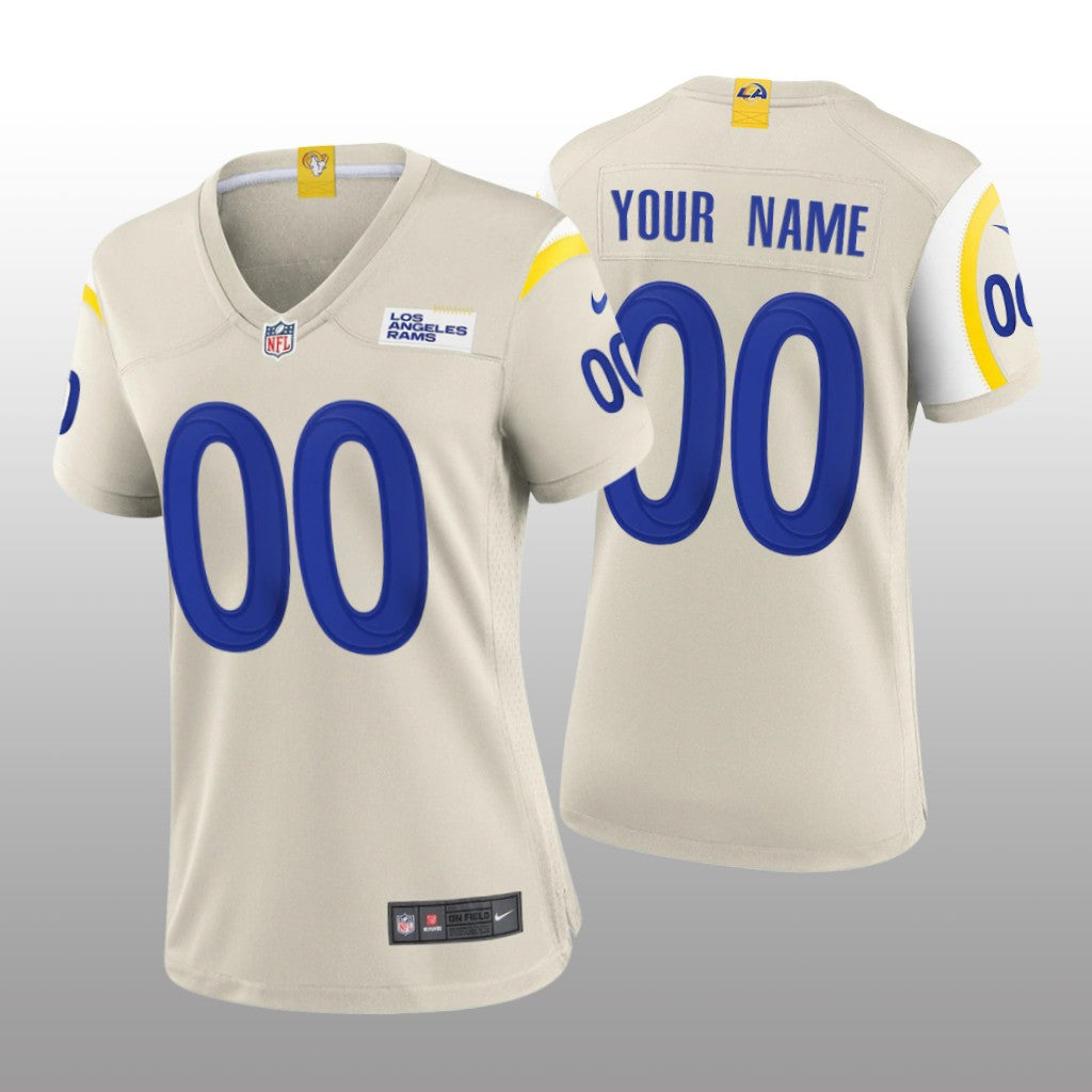 Los Angeles Rams Custom Bone Jersey Game Women's