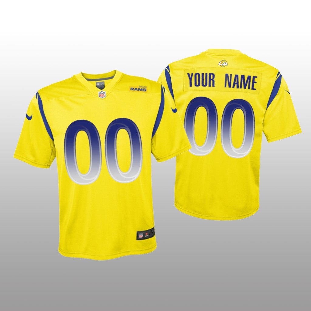 Los Angeles Rams Custom Gold Jersey Inverted Legend Youth