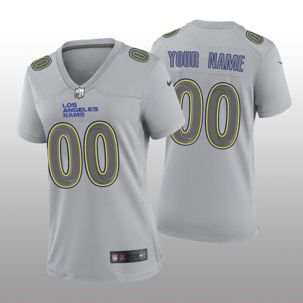 Los Angeles Rams Custom Gray Jersey Atmosphere Fashion Game Women's