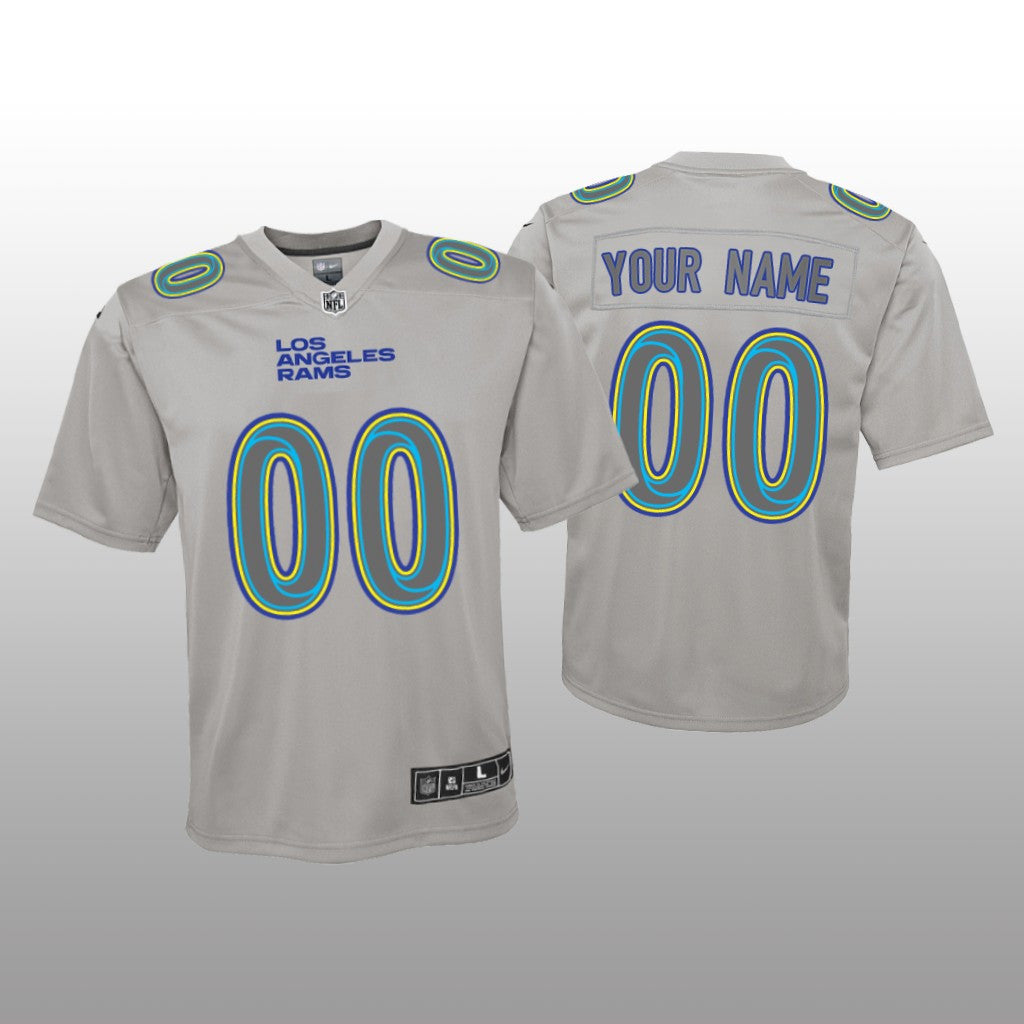 Los Angeles Rams Custom Gray Jersey Atmosphere Fashion Game Youth