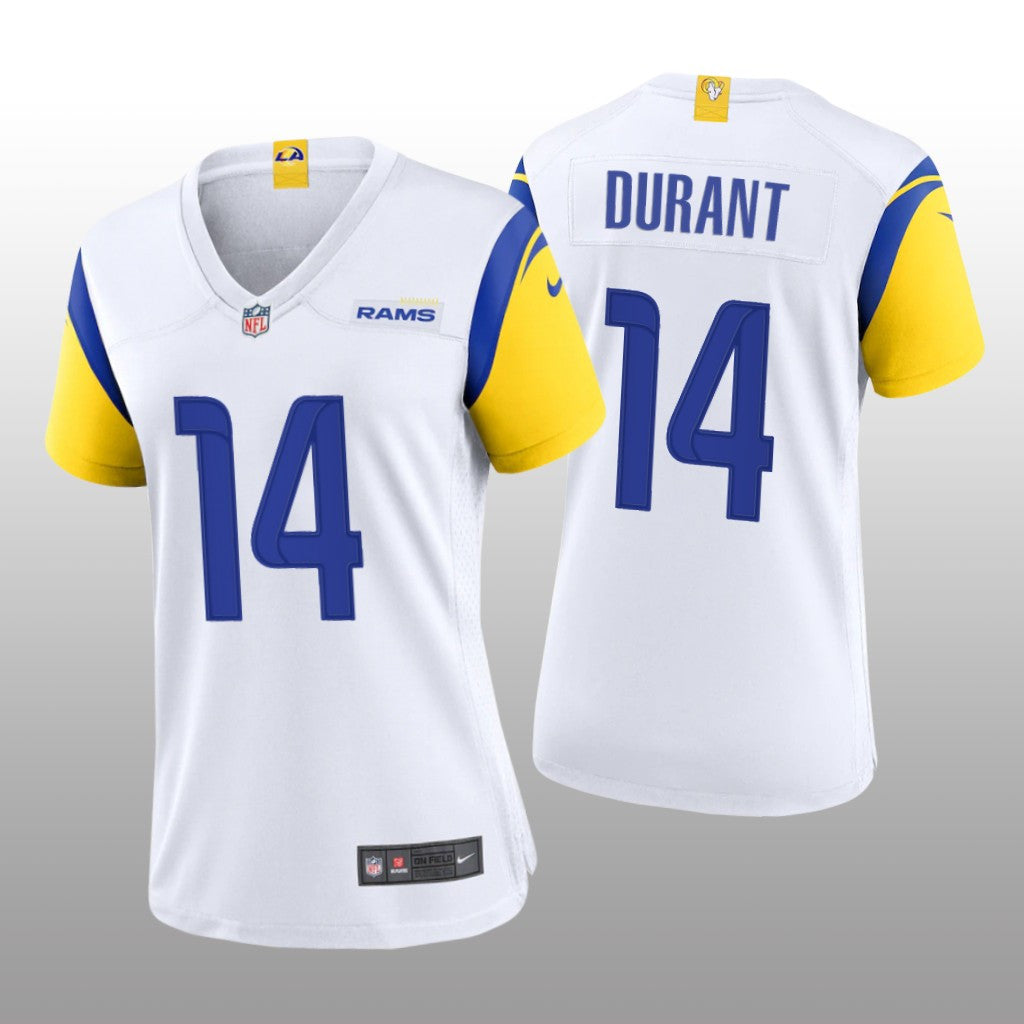Los Angeles Rams Decobie Durant White Jersey Alternate Game Women's