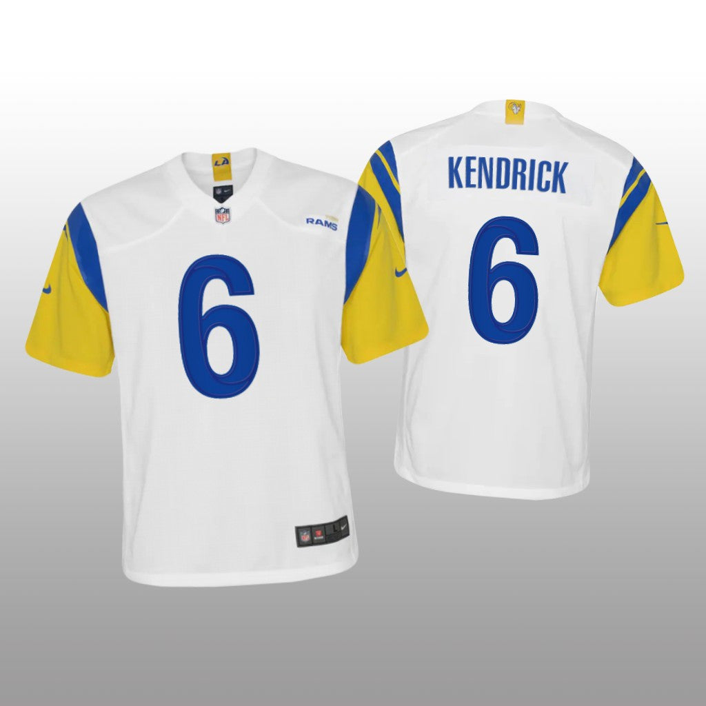 Los Angeles Rams Derion Kendrick White Jersey Alternate Game Youth