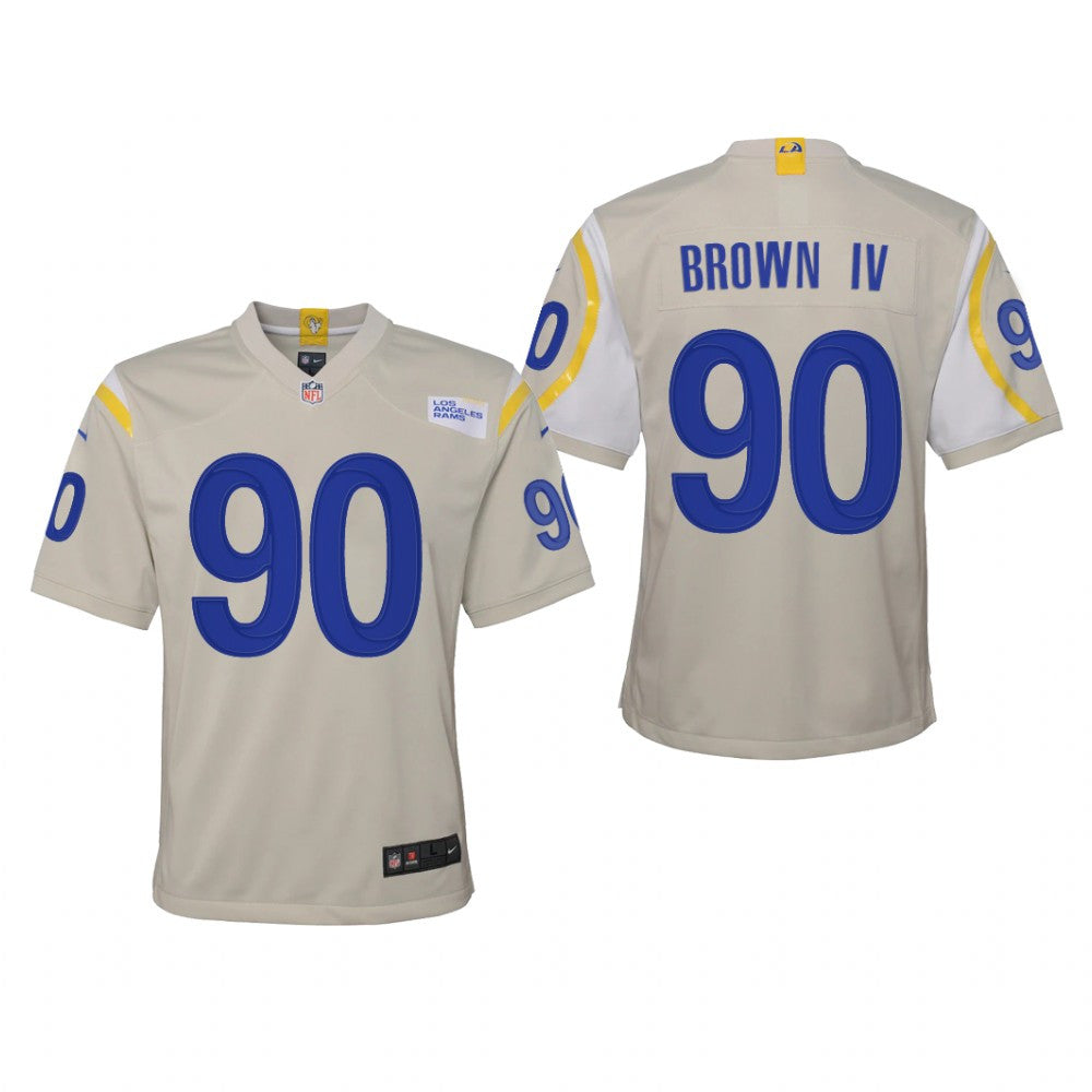 Los Angeles Rams Earnest Brown IV Bone Jersey Game Youth
