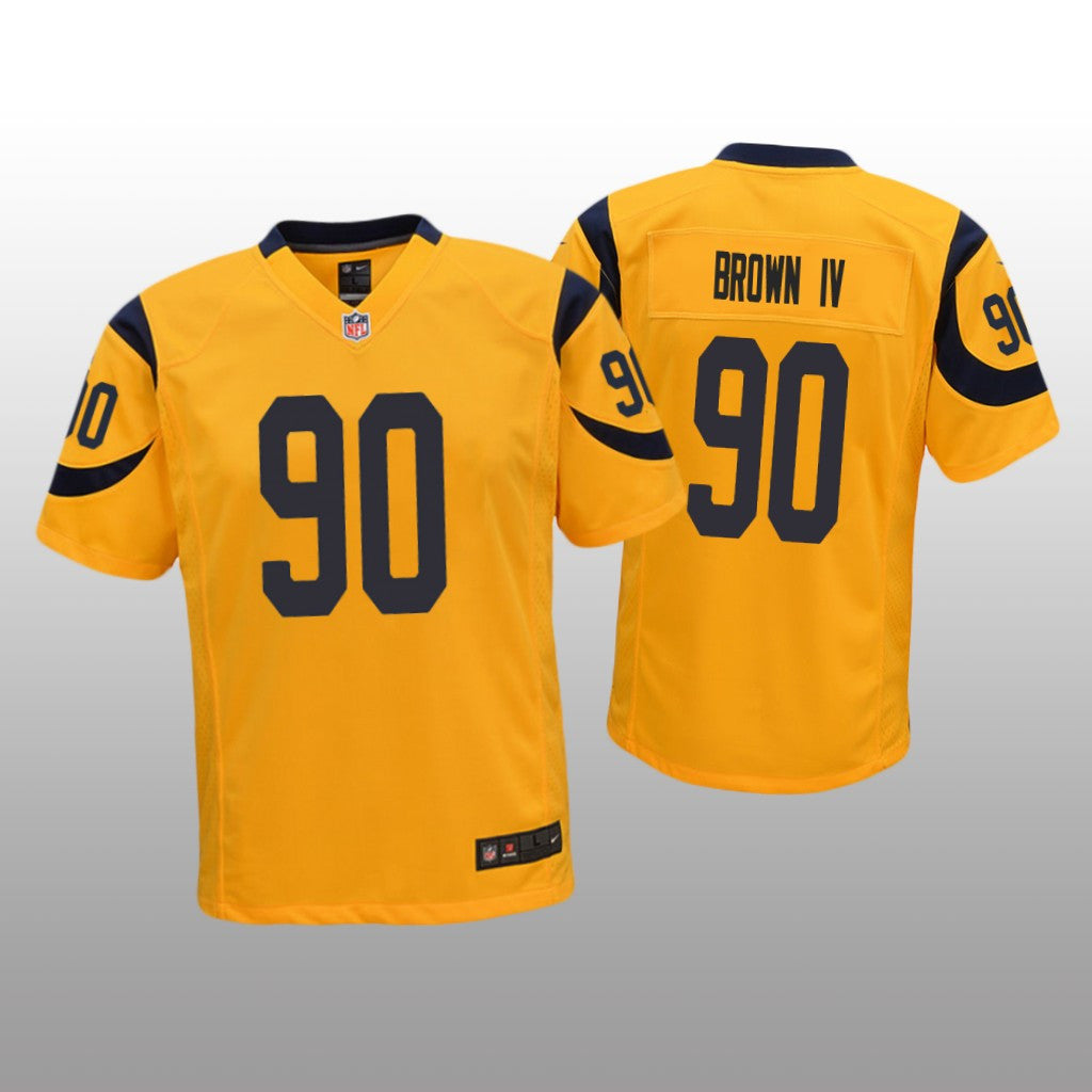 Los Angeles Rams Earnest Brown IV Gold Jersey Color Rush Game Youth