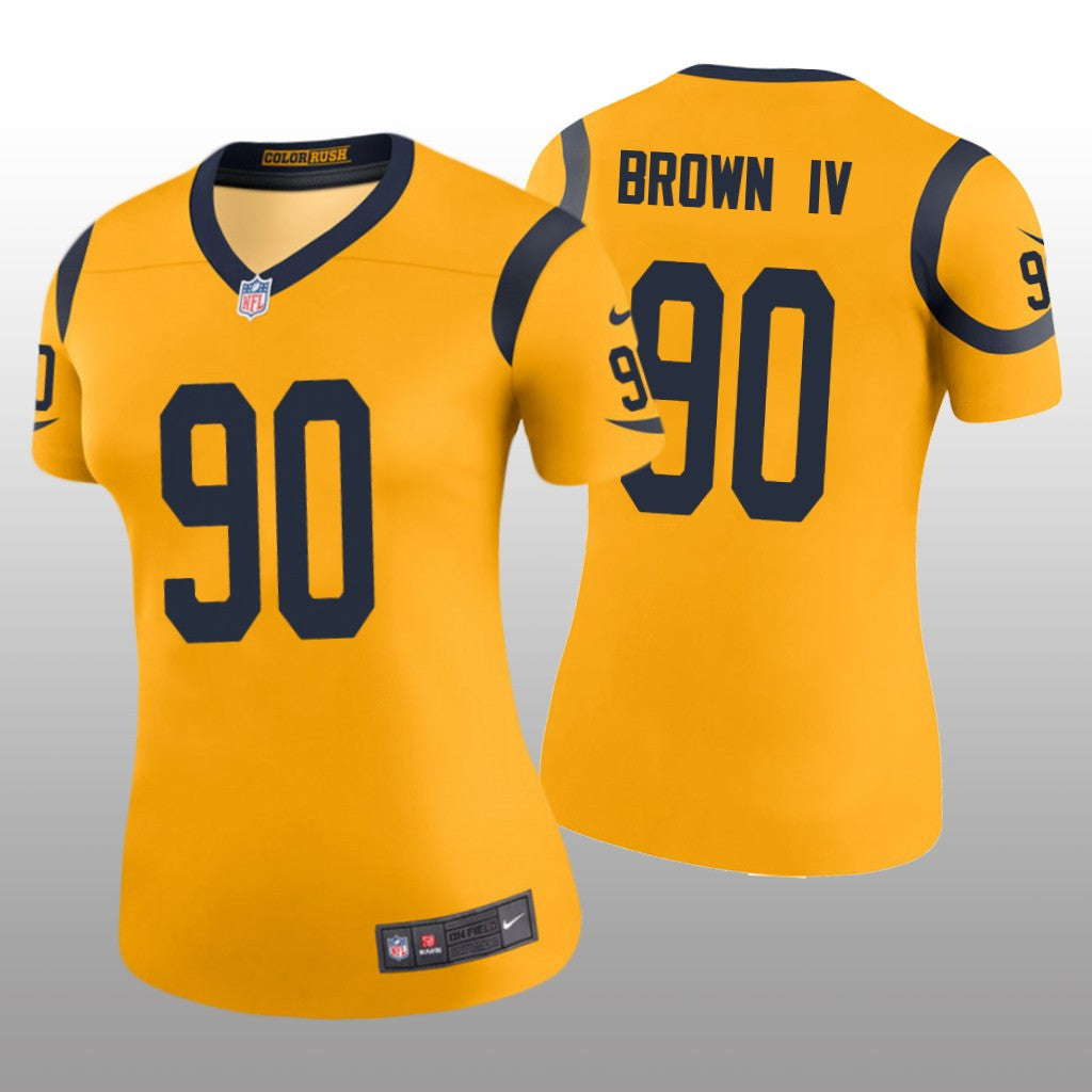 Los Angeles Rams Earnest Brown IV Gold Jersey Color Rush Legend Women's