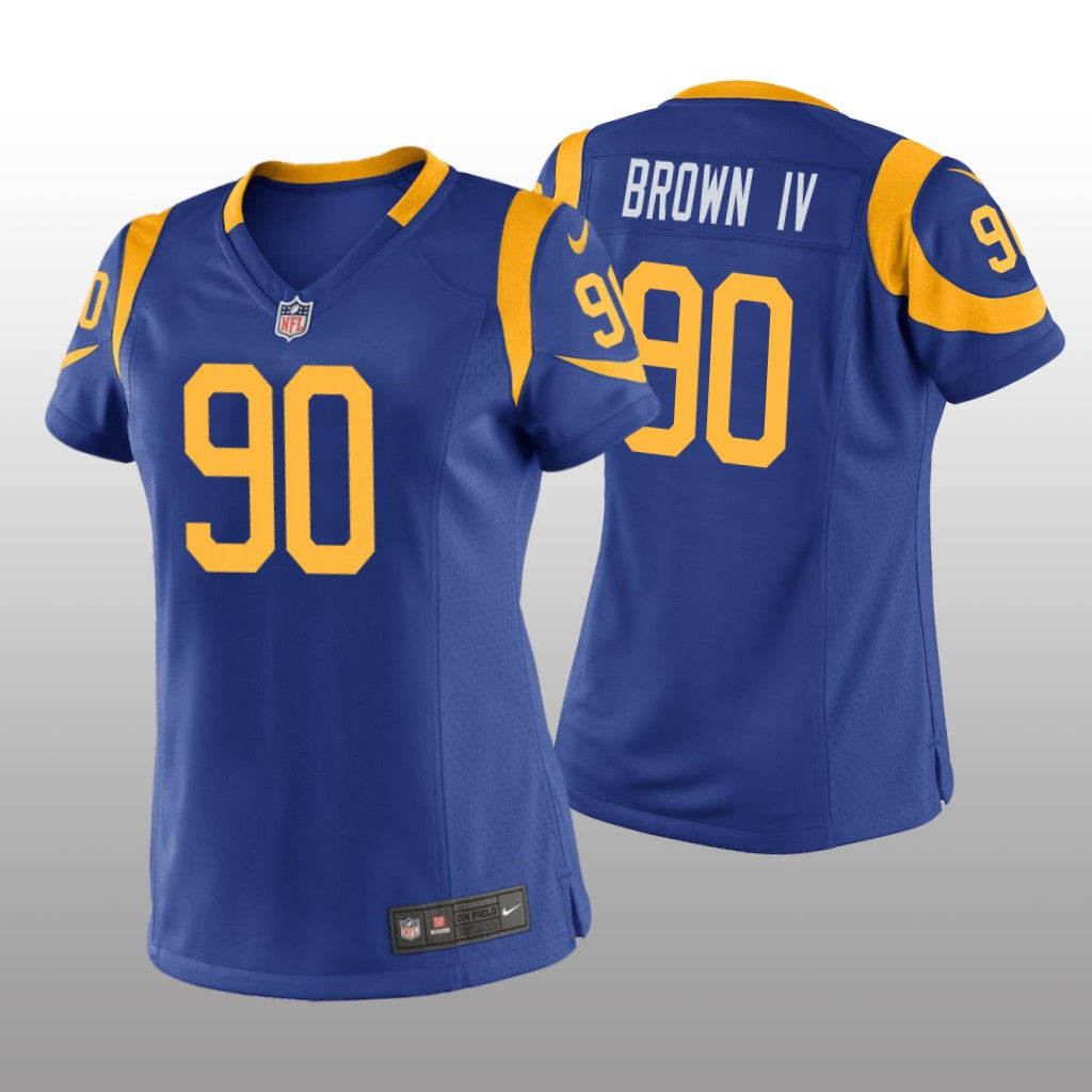 Los Angeles Rams Earnest Brown IV Royal Jersey Game Women's