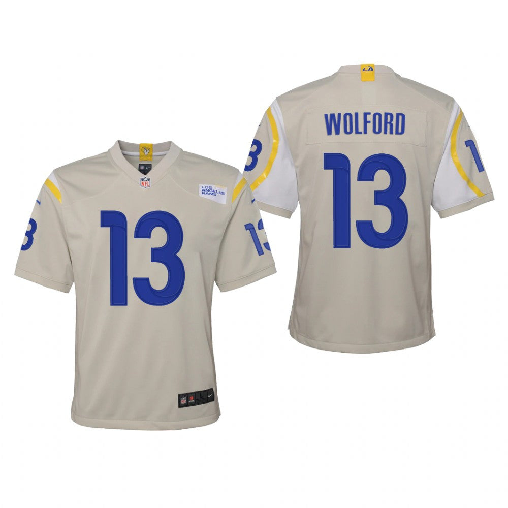 Los Angeles Rams John Wolford Bone Jersey Game Youth