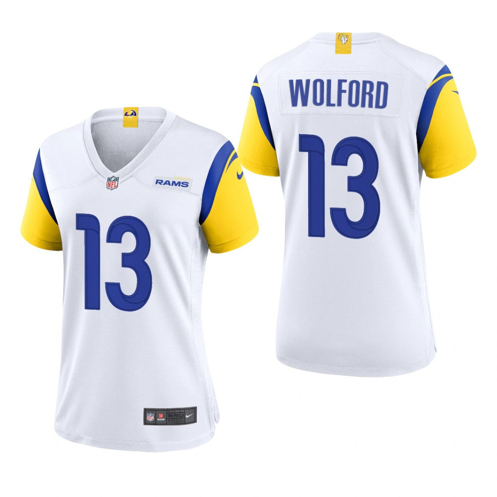 Los Angeles Rams John Wolford White Jersey Alternate Game Women's