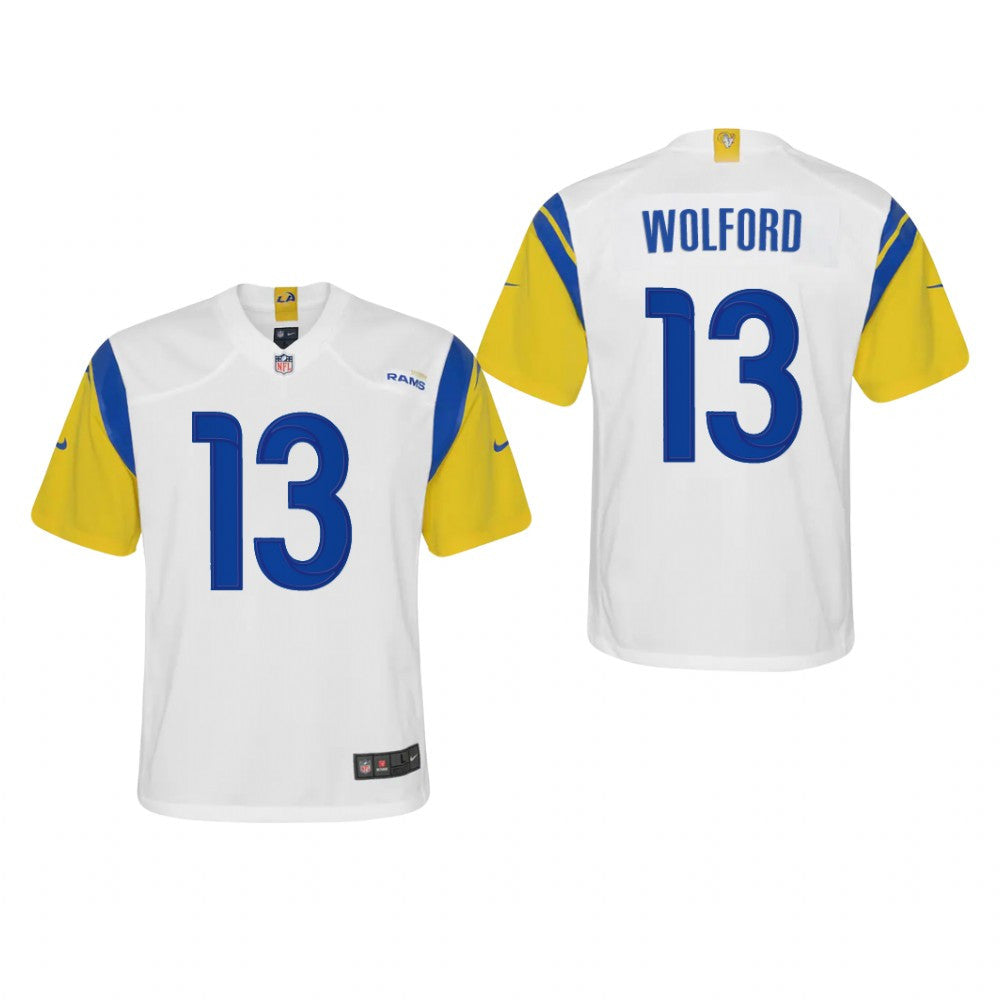 Los Angeles Rams John Wolford White Jersey Alternate Game Youth