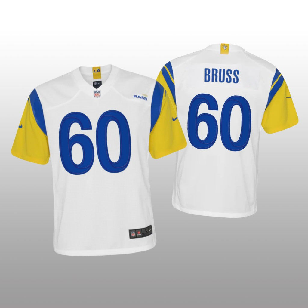 Los Angeles Rams Logan Bruss White Jersey Alternate Game Youth