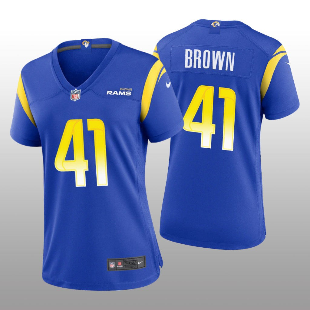 Los Angeles Rams Malcolm Brown Royal Jersey Game Women's